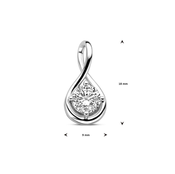 pendant zirconia silver rhodium plated