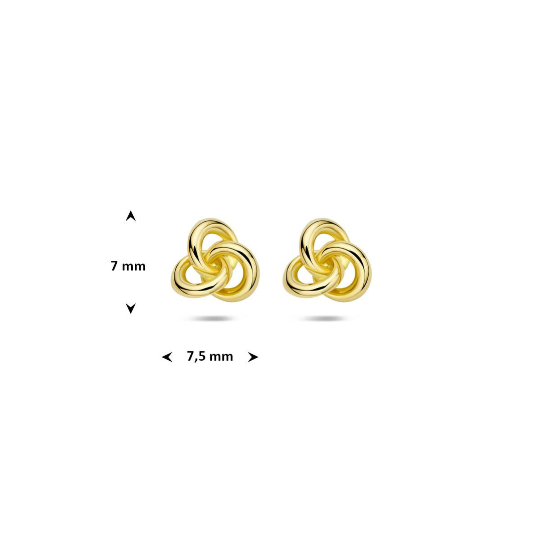 Geelgouden oorknoppen met knoop – 14k