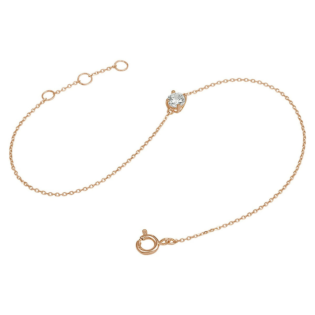 bracelet zirconia 16.5 - 17.5 - 18.5 cm 14K rose gold