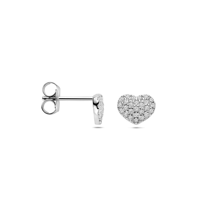 Zilveren oorknopjes met zirkonia – gerhodineerd 925 zilver