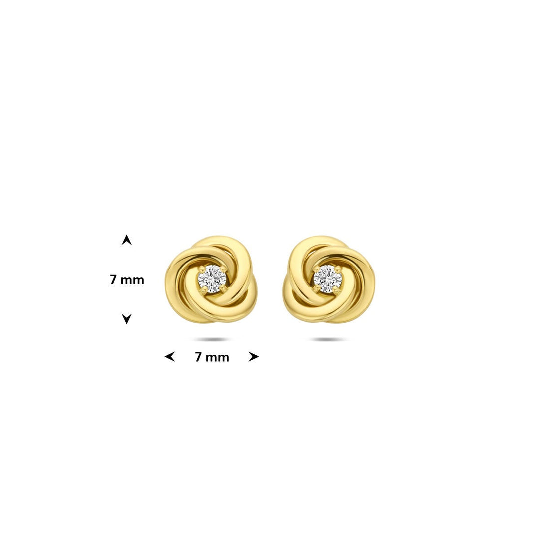 14k geelgouden oorknoppen met lab grown diamant 0,07 ct