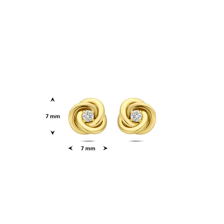 14k geelgouden oorknoppen met lab grown diamant 0,07 ct