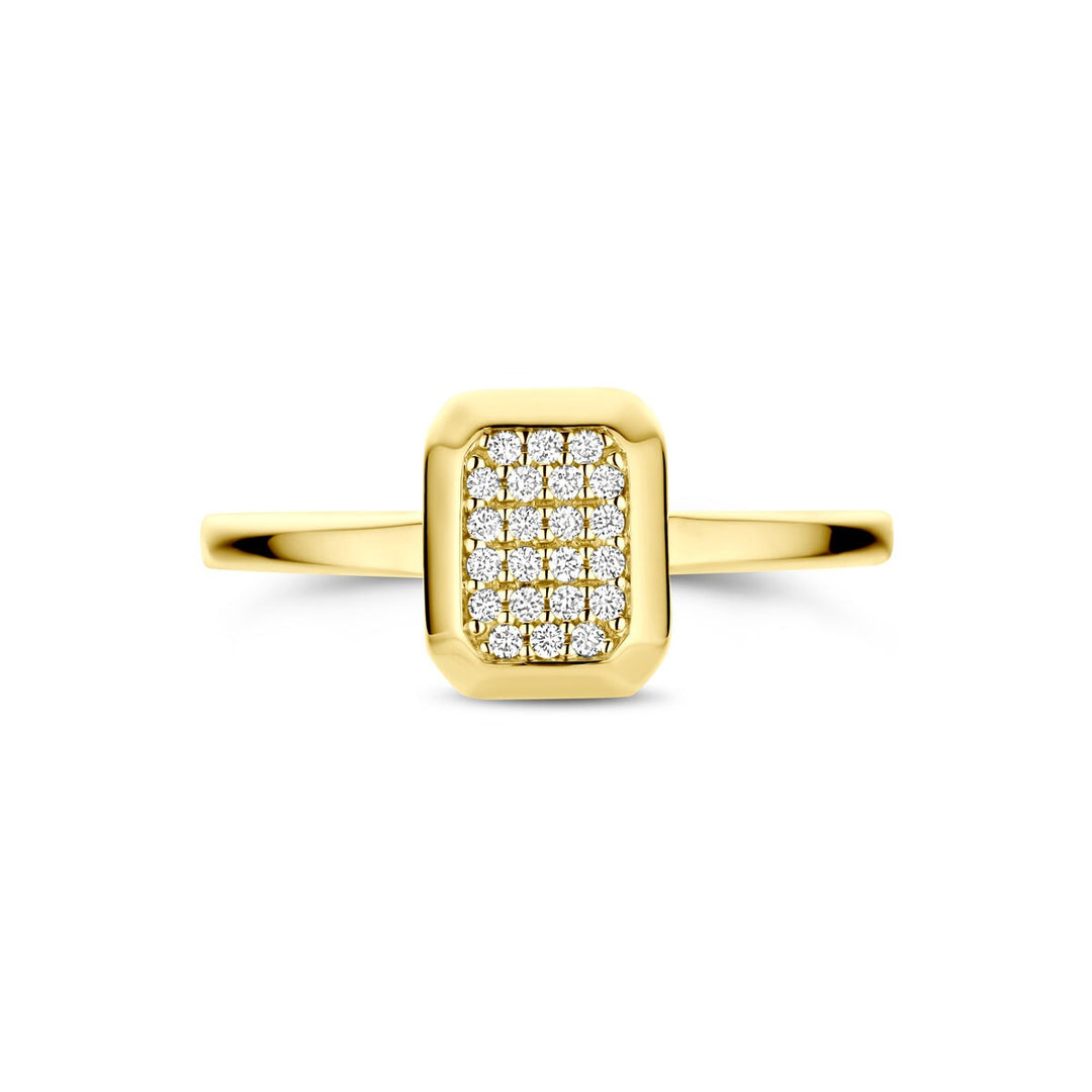 Gouden dames ring 14k met diamant 0.10ct