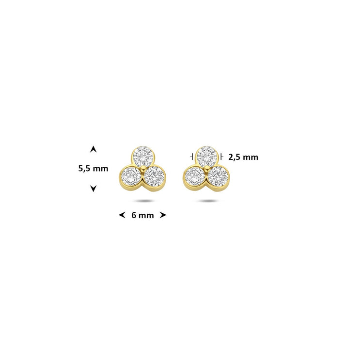 14k geelgouden oorknoppen met lab grown diamant 0,52 ct