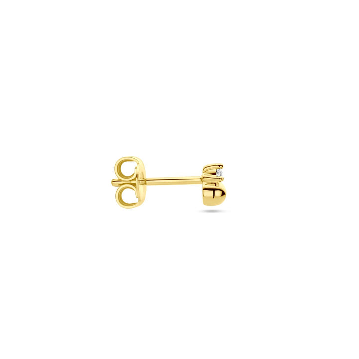 ear stud ball diamond 0.01ct h p1 per piece 14K yellow gold