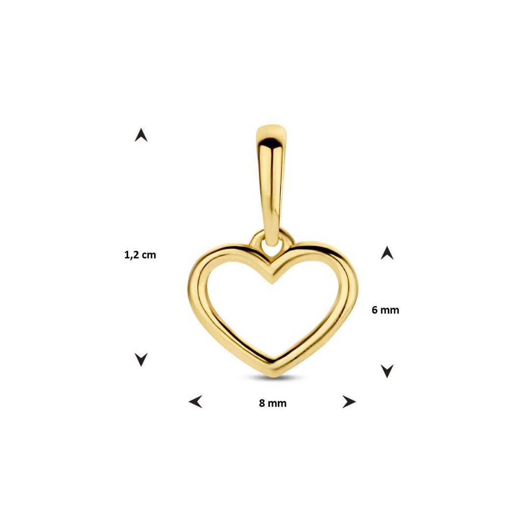 Gouden hanger 9k hartje – Ketting met hartje