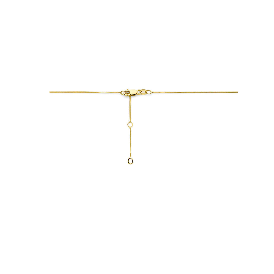 necklace heart pink topaz 40 - 42 - 44 cm 14K yellow gold
