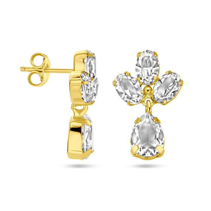 swarovski earrings 1 micron silver gold plated (yellow)