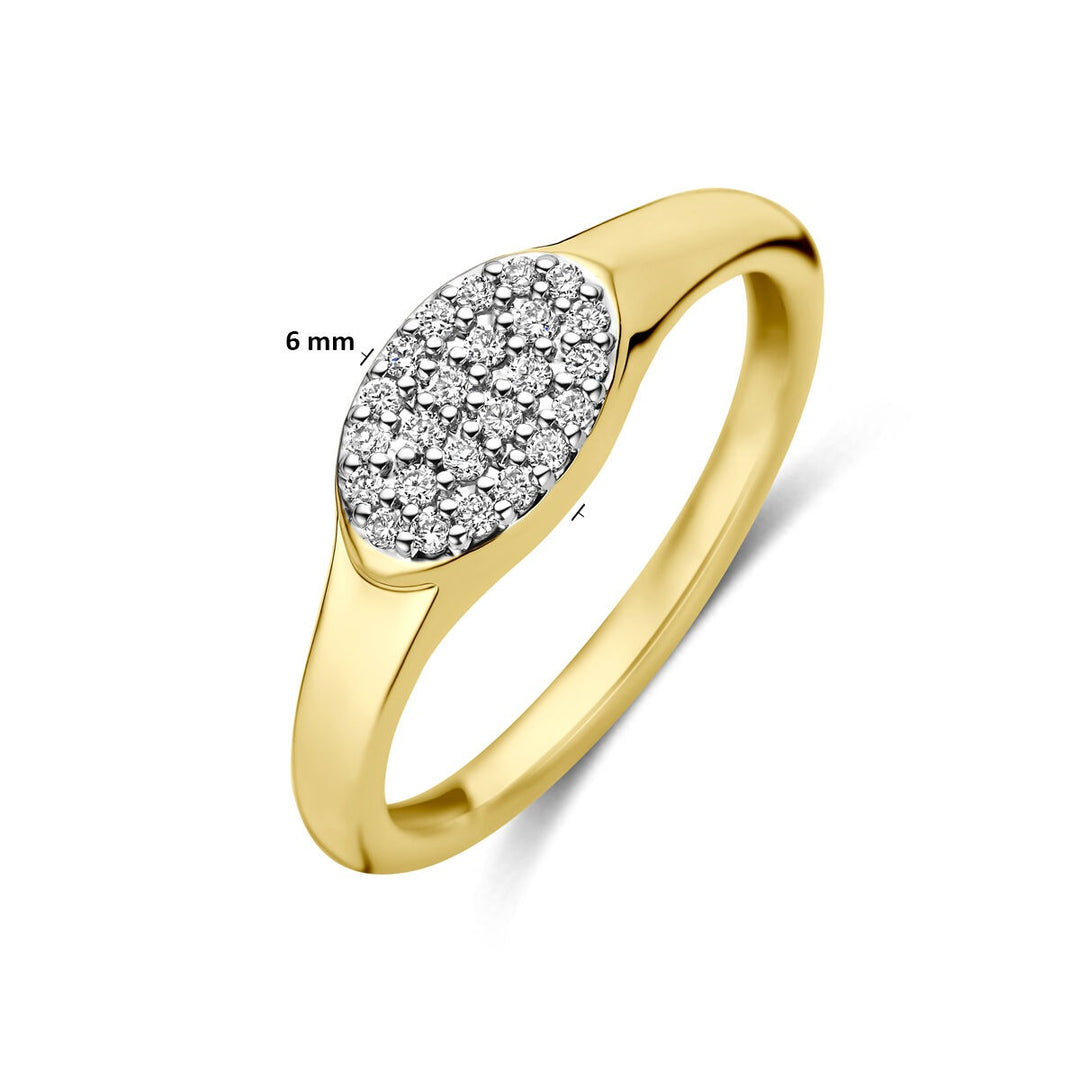 14k geelgouden ring met lab grown diamant