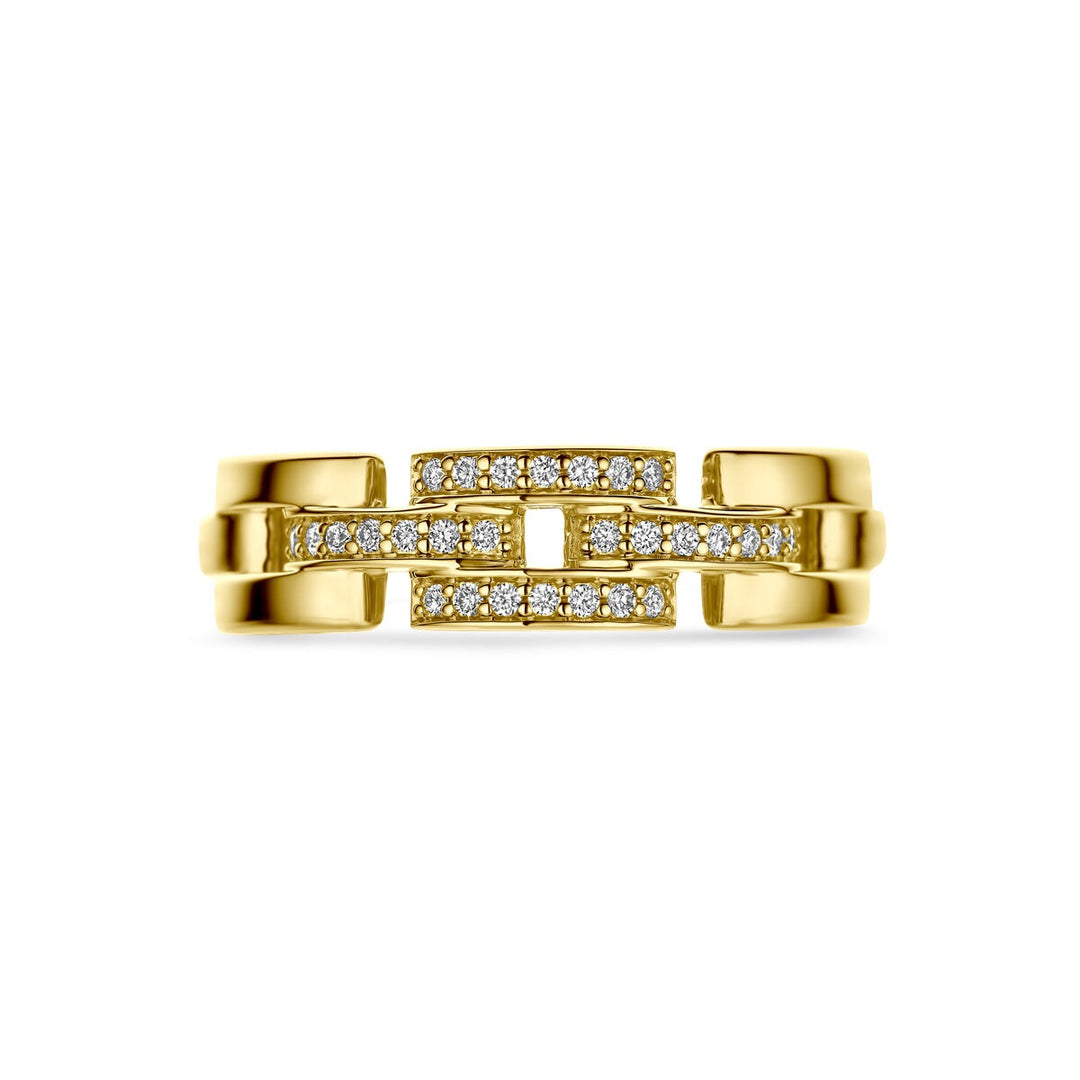 14k geelgouden ring met diamant