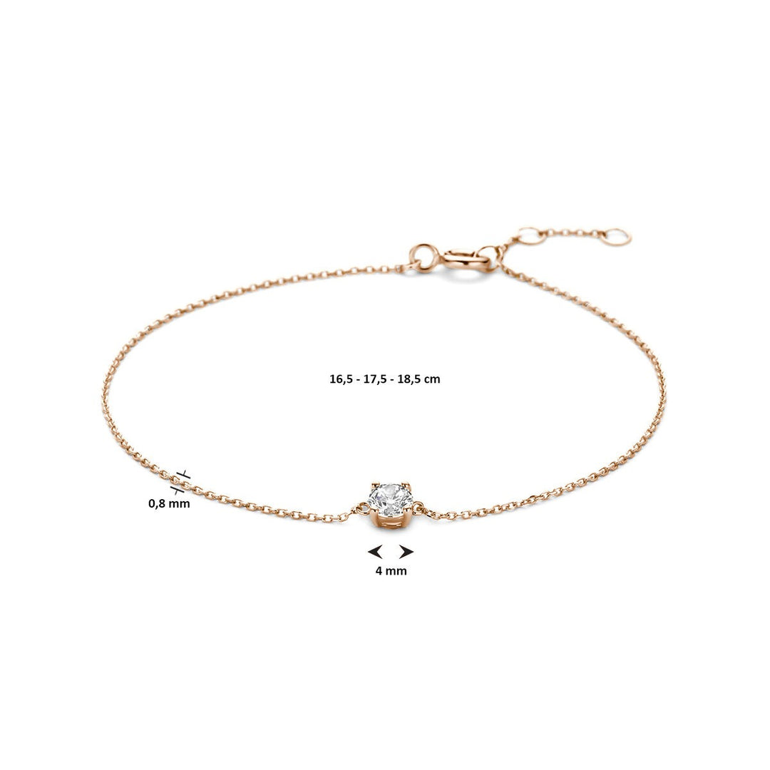 bracelet zirconia 16.5 - 17.5 - 18.5 cm 14K rose gold