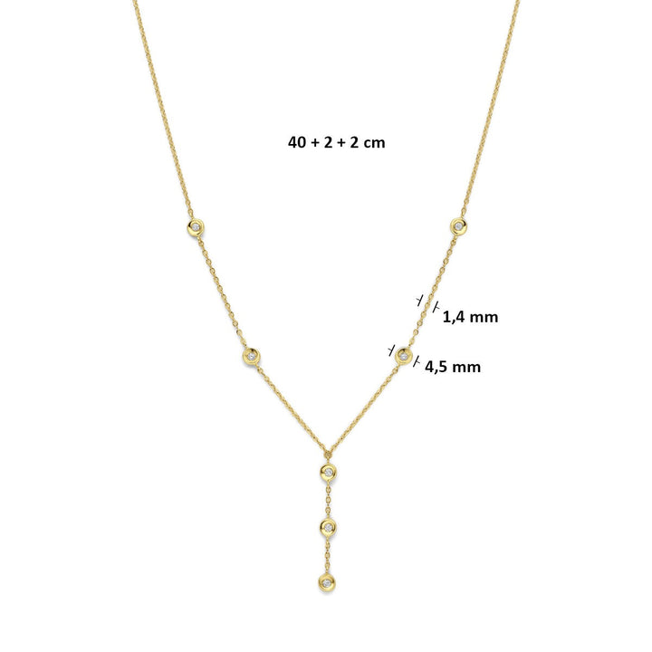 14k geelgouden collier met diamant 0,21 ct
