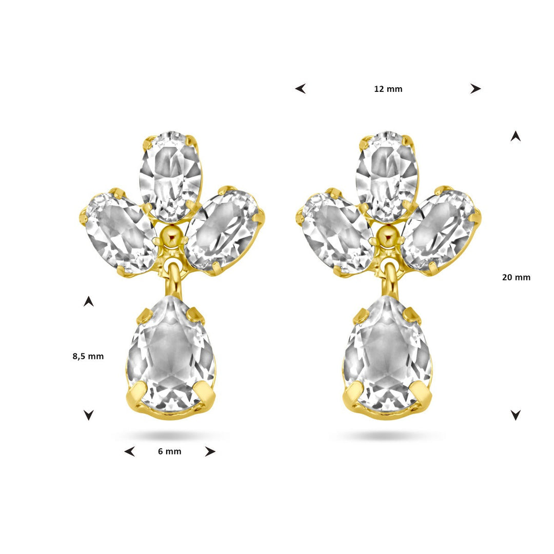 swarovski earrings 1 micron silver gold plated (yellow)