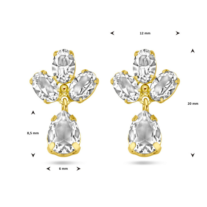 swarovski earrings 1 micron silver gold plated (yellow)