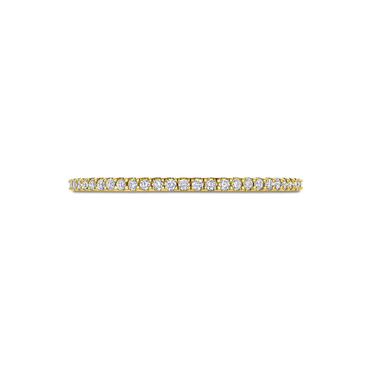 14k Geelgouden damesring met diamant – fijne alliance