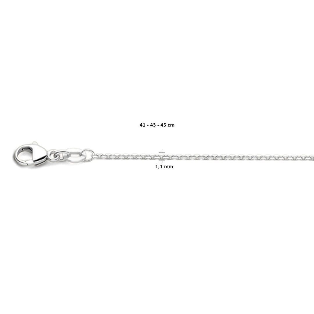 necklace anchor diamond-plated 1.1 mm 41 - 43 - 45 cm 18K white gold