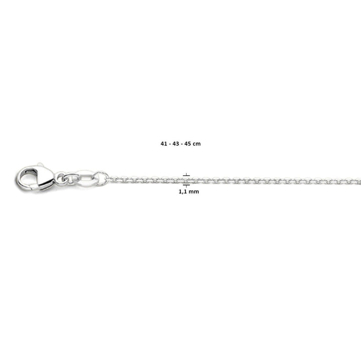 necklace anchor diamond-plated 1.1 mm 41 - 43 - 45 cm 18K white gold
