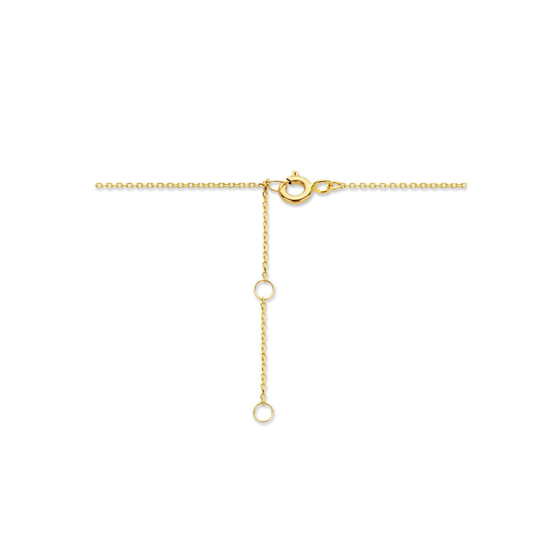9k Geelgouden ketting met zirkonia