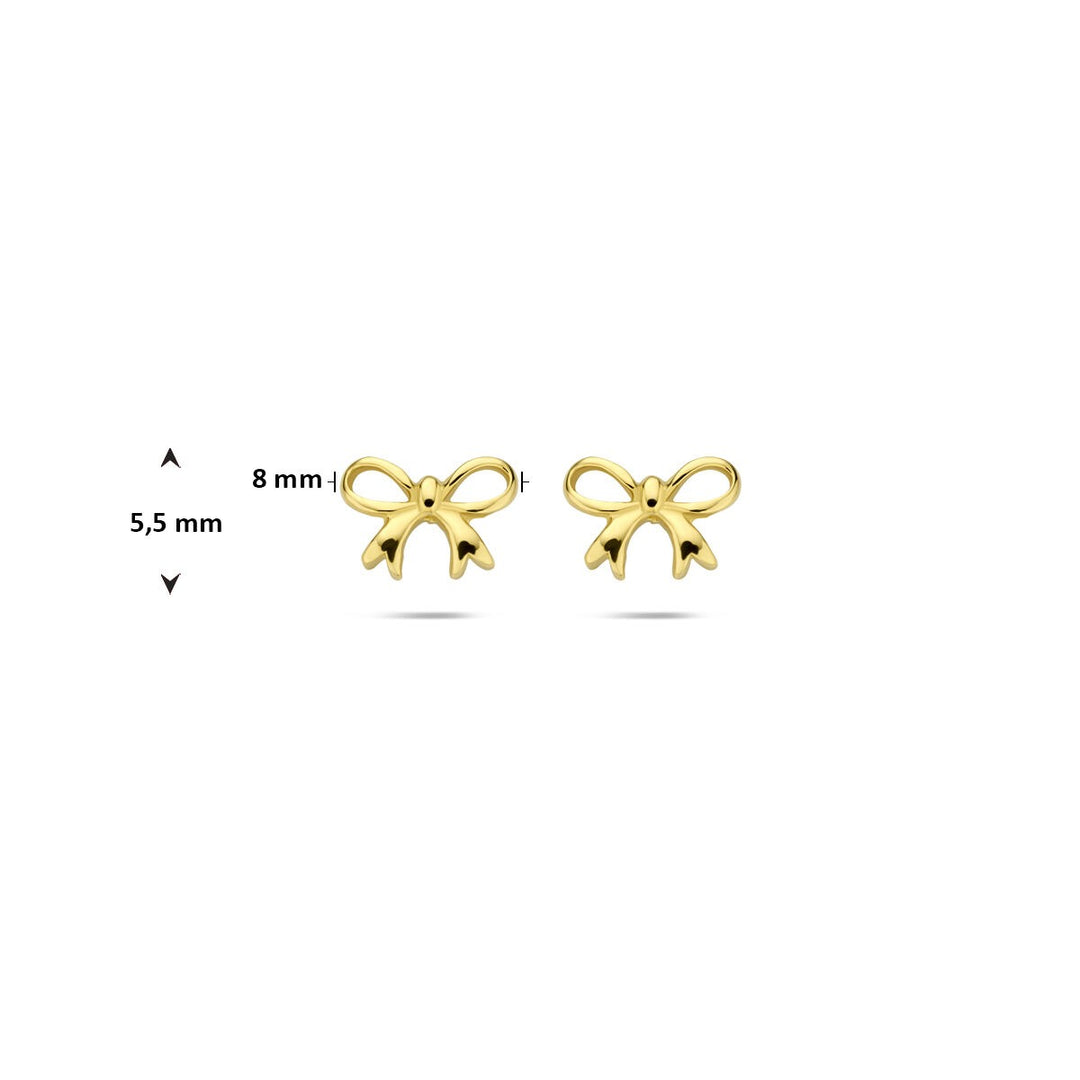 14k Geelgouden oorknoppen strikvorm dames