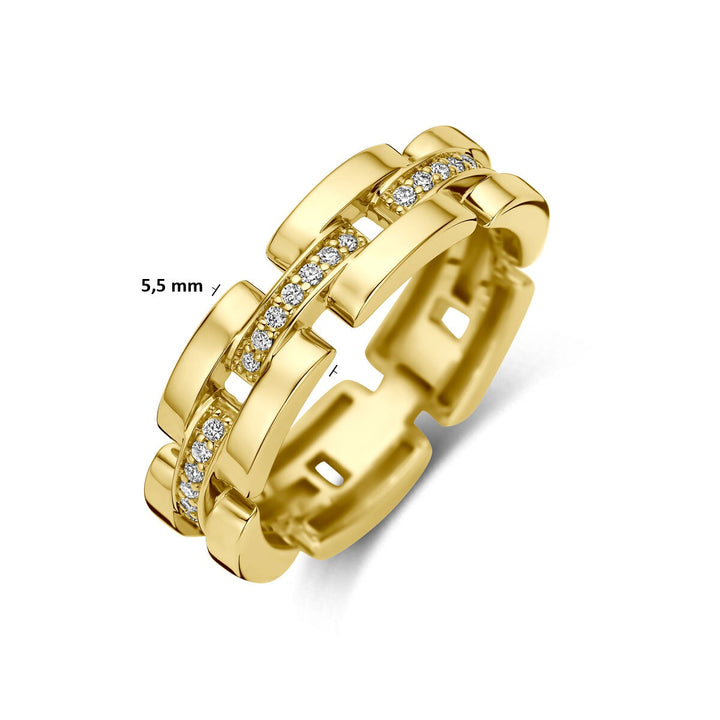 14k geelgouden ring met diamant
