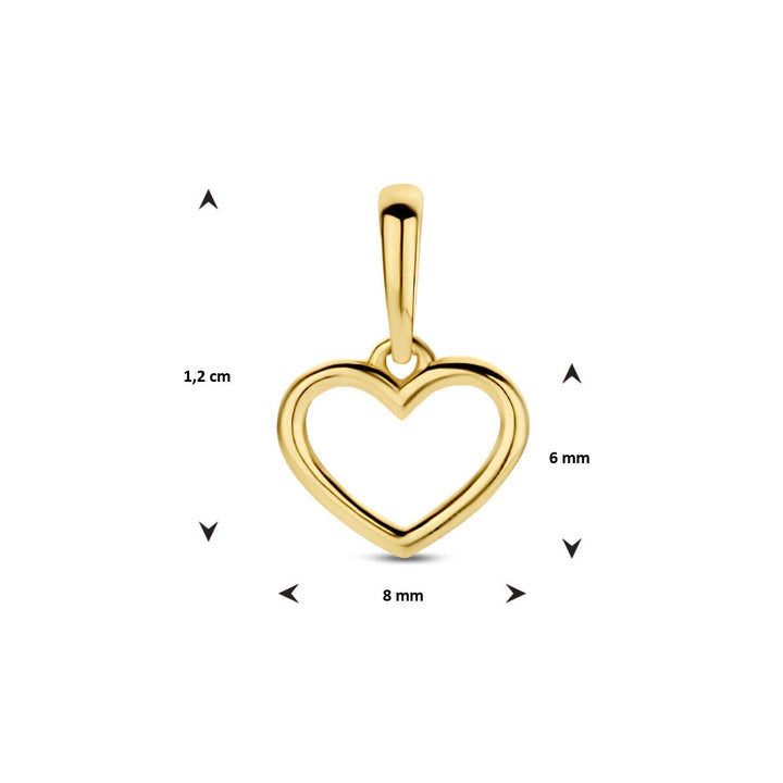 Gouden hartje hanger – 9k geelgoudkleurig