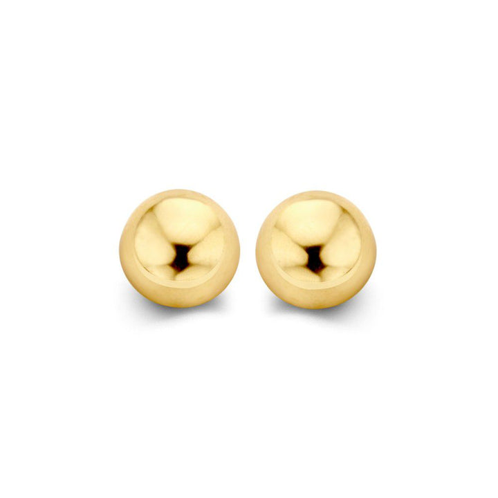 Geelgouden Oorstekers 14K met Poussettes - 6mm, Minimalistisch Design
