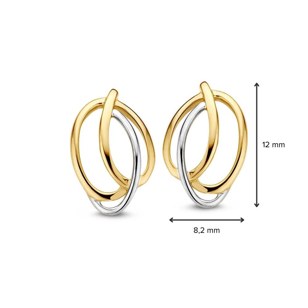 14 Karaat Bicolor Gouden Oorstekers voor Dames – Geel/Wit Gouden