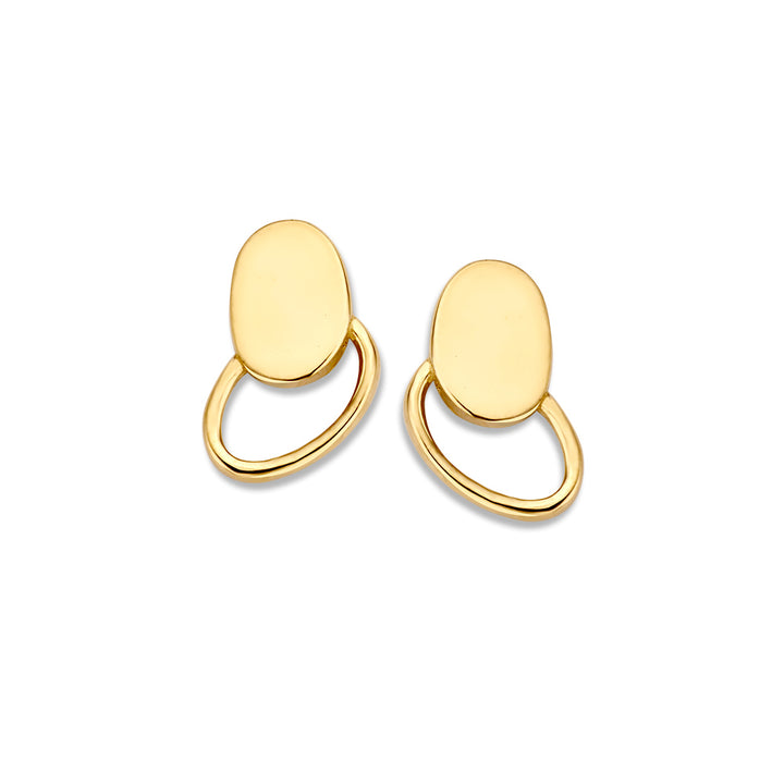 Geelgouden Oorstekers 14K 10mm – Verfijnde Minimalistische Elegantie