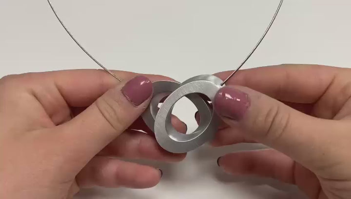 Necklace Ovals on top of each other Red C70R