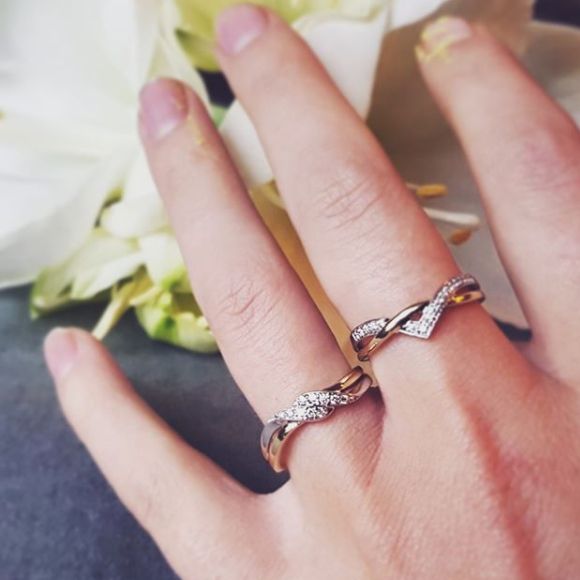 Ring bicolor briljant 0.10 crt.