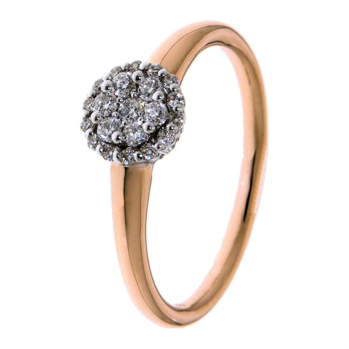 Bicolor Wit- en Roségouden Ring met 0,25 Caraat Briljant