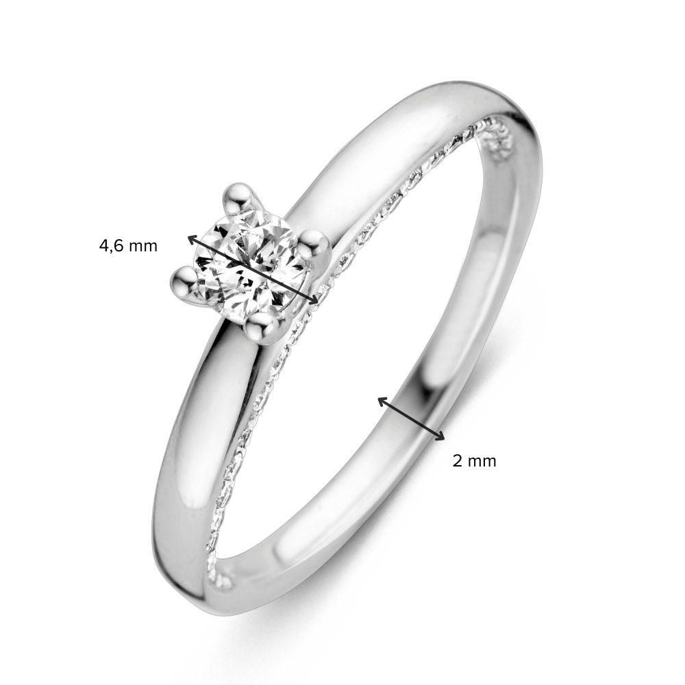Ring witgoud briljant 0.44 crt.