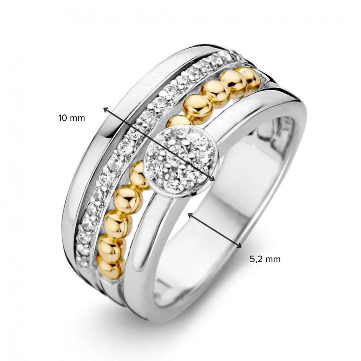 Ring zilver/goud zirkonia